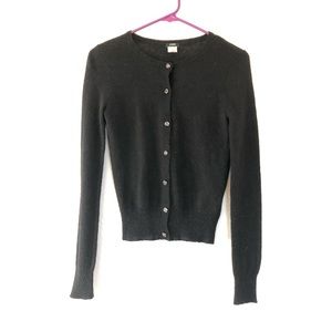 J. Crew Alpaca Merino Wool Black Cardigan S